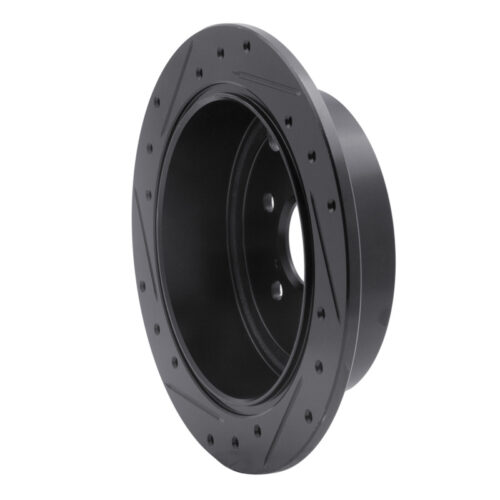 R1 Concepts for 08-15 Subaru Outback Rear Right Drilled & Slotted Black Brake Rotor - Image 4