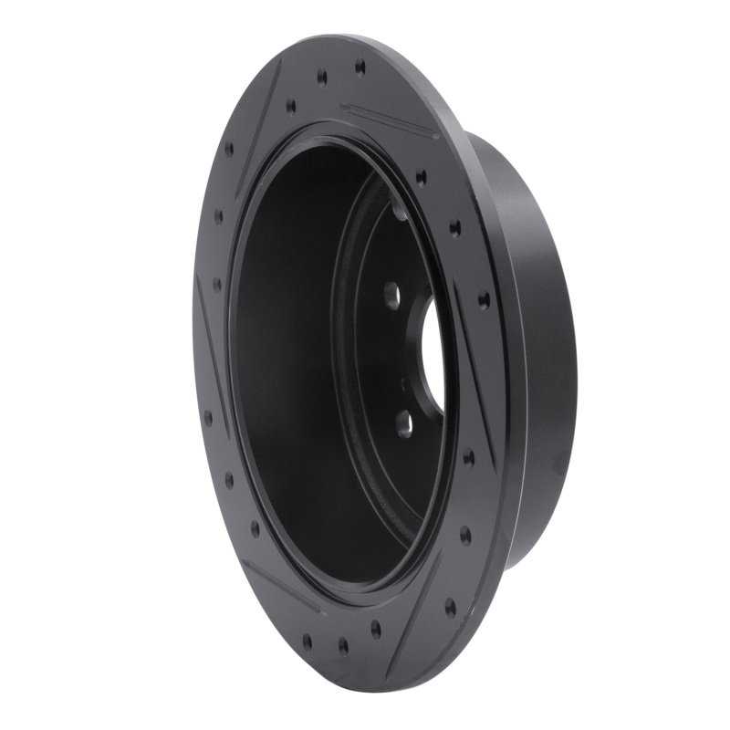 R1 Concepts for 08-15 Subaru Outback Rear Right Drilled & Slotted Black Brake Rotor - Image 4