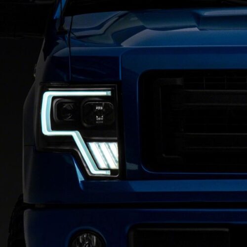 Alternative view of Raxiom for 2009-2014 Ford F-150 Axial G4 Light Bar Switchback Projector Headlights- Blk Housing (Clear Lens)