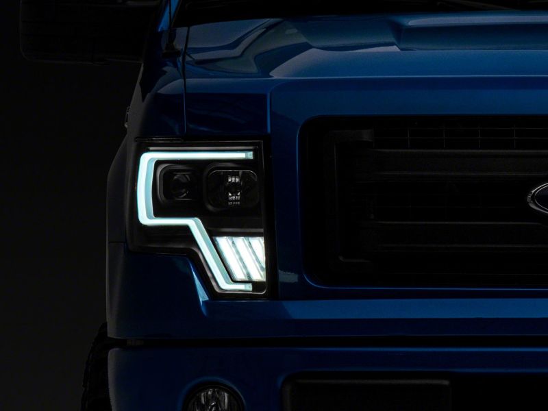 Raxiom for 2009-2014 Ford F-150 Axial G4 Light Bar Switchback Projector Headlights- Blk Housing (Clear Lens) - Image 2