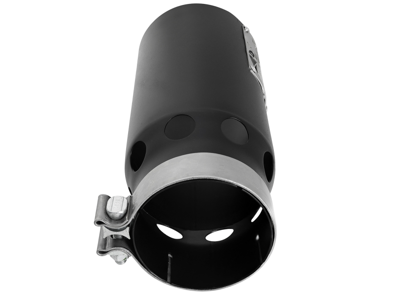 aFe Power SATURN 4S 4in SS Intercooled Exhaust Tip - Black 4in In x 5in Out x 12in L Bolt-On - Image 5