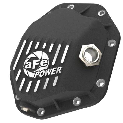 Alternative view of aFe Power 19-25 GM Trucks Front Diff Cover - Black w/ Machined Fins