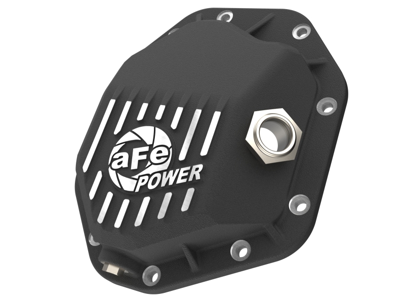 aFe Power 19-25 GM Trucks Front Diff Cover - Black w/ Machined Fins - Image 2