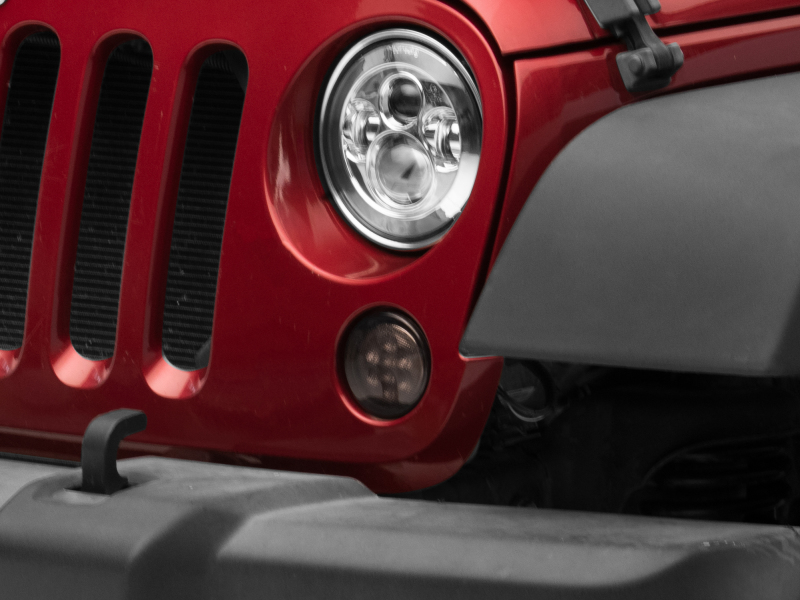 Raxiom for 2007-2018 Jeep Wrangler JK Axial Series LED Amber Turn Signals (Smoked)