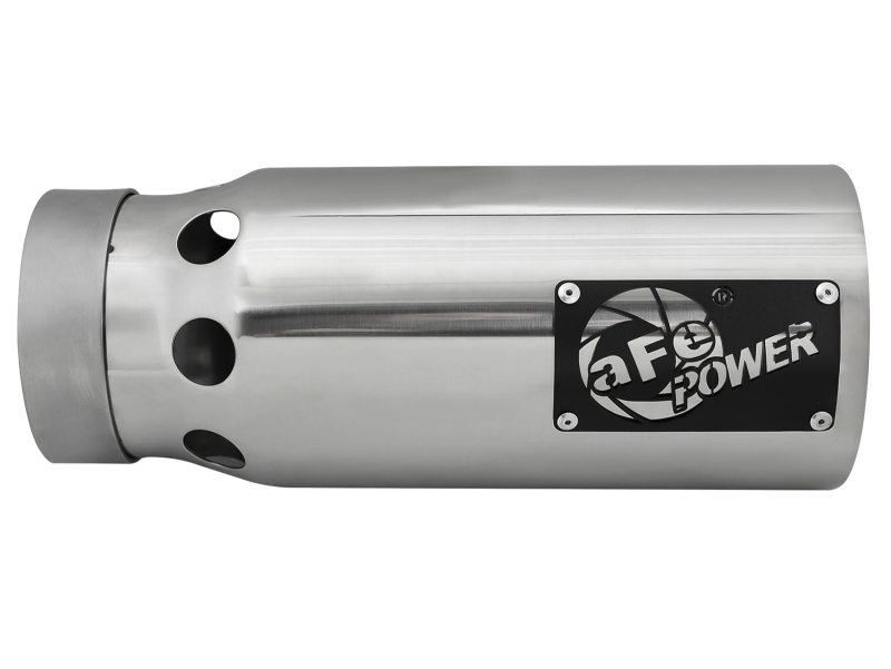 aFe Power SATURN 4S 4in SS Intercooled Exhaust Tip - Polished 4in In x 5in Out x 12in L Bolt-On - Image 3