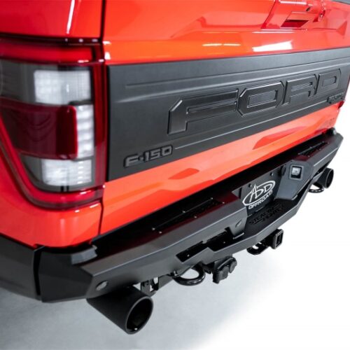 Alternative view of Addictive Desert Designs for 2022+ Ford Raptor Stealth Fighter R Bumper w/ 2 Cube Lights - Hammer Black