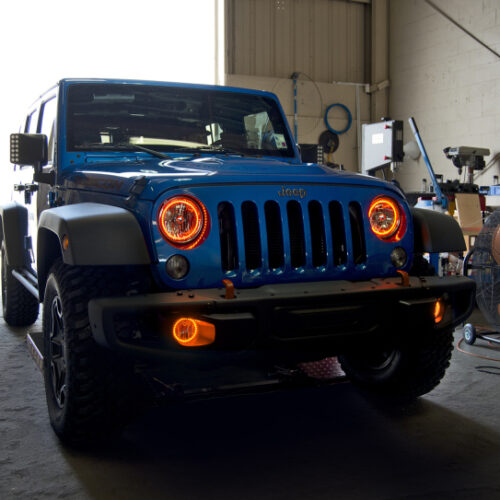 Oracle 07-17 Jeep Wrangler LED Fog Halo Kit - Amber - Image 3