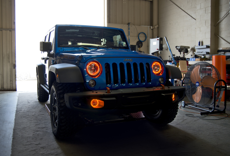 Oracle 07-17 Jeep Wrangler LED Fog Halo Kit - Amber - Image 3