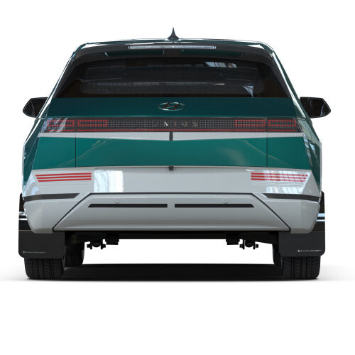 Alternative view of Rally Armor 22-24 Hyundai Ioniq 5 Black Mud Flap w/Silver Logo