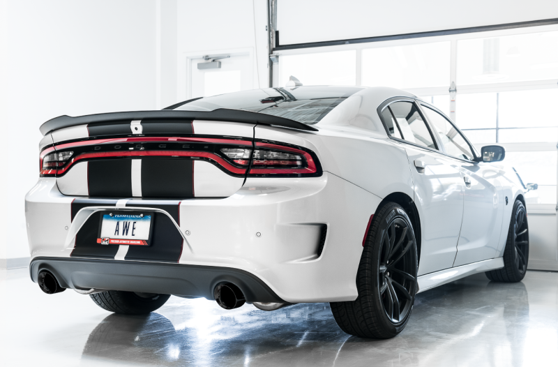 AWE Tuning Touring Edition Exhaust - Diamond Blk Tips for 2015+ Dodge Charger 6.4L/6.2L Non-Resonated - Image 5