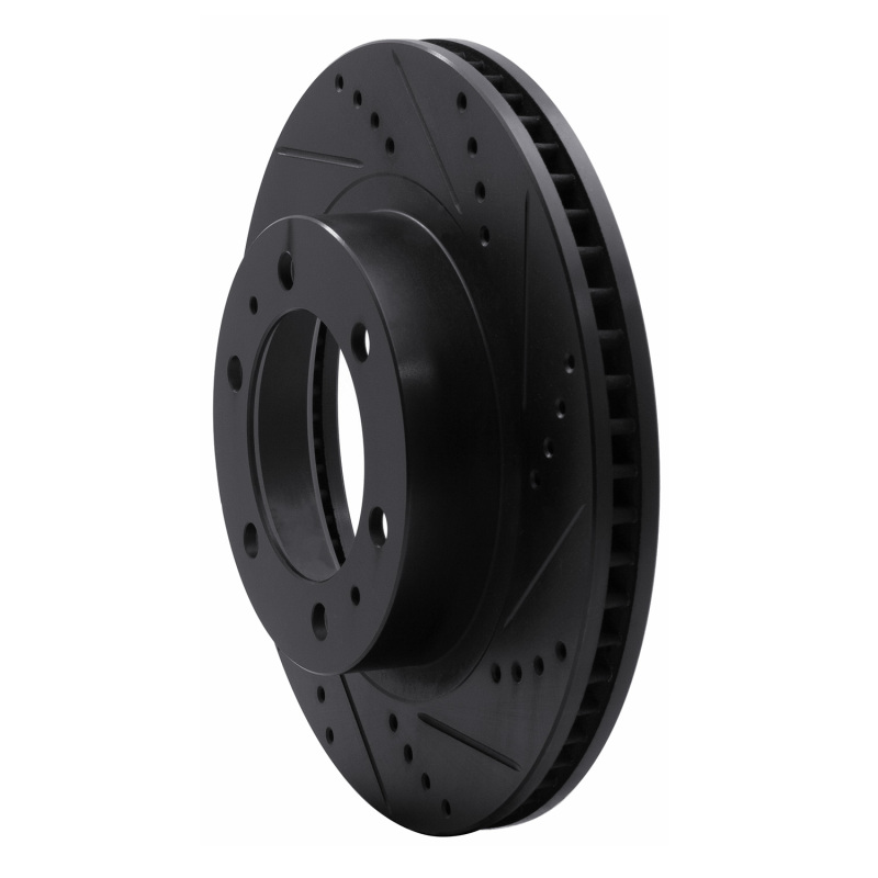 R1 Concepts for 05-23 Toyota Tacoma Front Right Drilled & Slotted Black Brake Rotor - Image 2