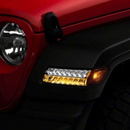 Raxiom for 2018-2023 Jeep Wrangler JL Sport Axial Series Sequential LED Parking/Turn Signal Lights- Chrome - Image 5