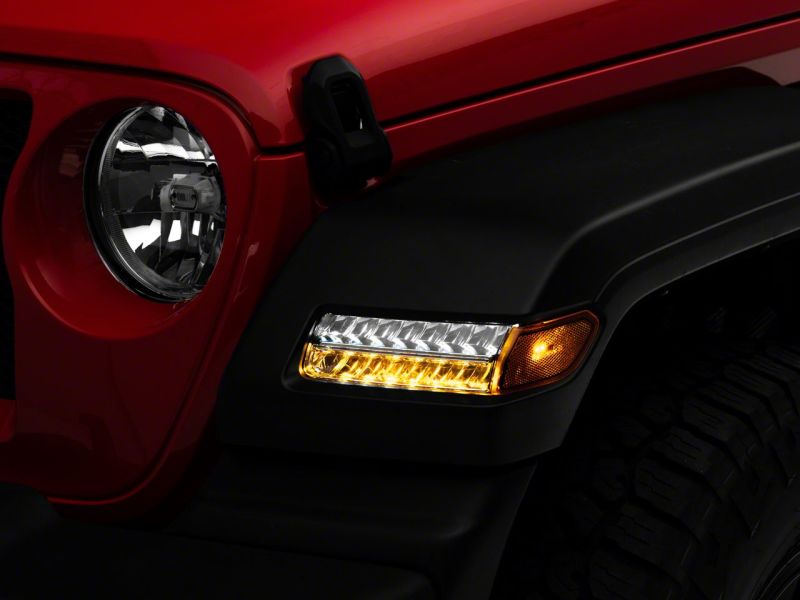 Raxiom for 2018-2023 Jeep Wrangler JL Sport Axial Series Sequential LED Parking/Turn Signal Lights- Chrome - Image 5