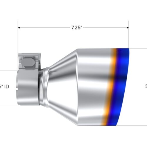 MBRP T304 SS Burnt End Tip 2.125inID, 5inOD Out, 7.25in Length, Pair 17-25 BRZ / GR86 - Image 2