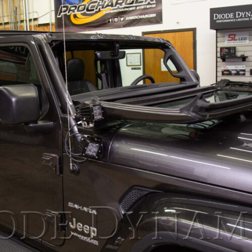Diode Dynamics 18-21 Jeep JL Wrangler/Gladiator SS6 Cowl LED Bracket Kit - White Driving - Image 4