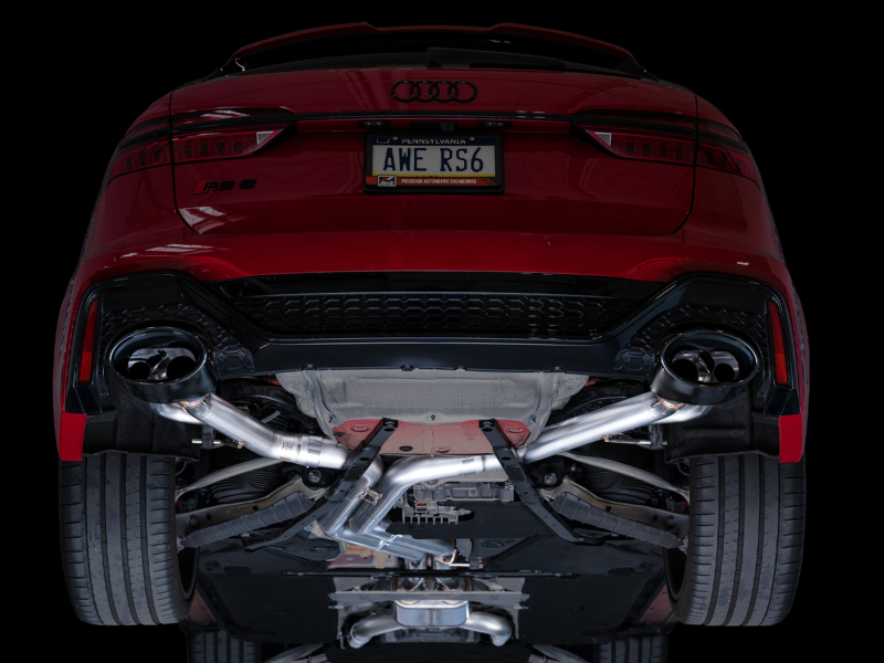 AWE Tuning SwitchPath Cat-Back Exhaust - Diamond Black Tips for 21-23 Audi C8 RS6/RS7 - Image 2