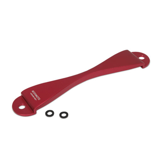 Alternative view of Mishimoto Subaru CNC Battery Tie-Down - Red