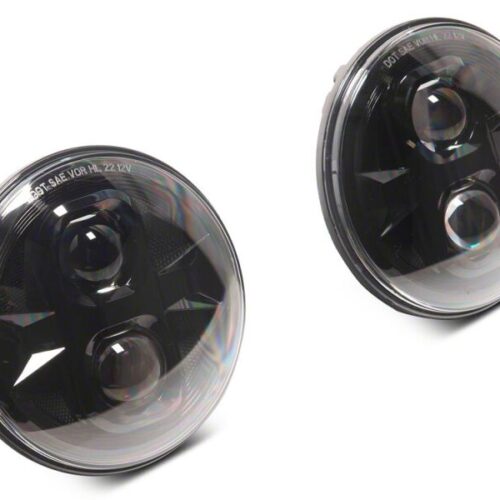 Raxiom for 2007-2018 Jeep Wrangler JK Axial Series DB1 LED Headlights- Black Housing- Clear Lens - Image 2