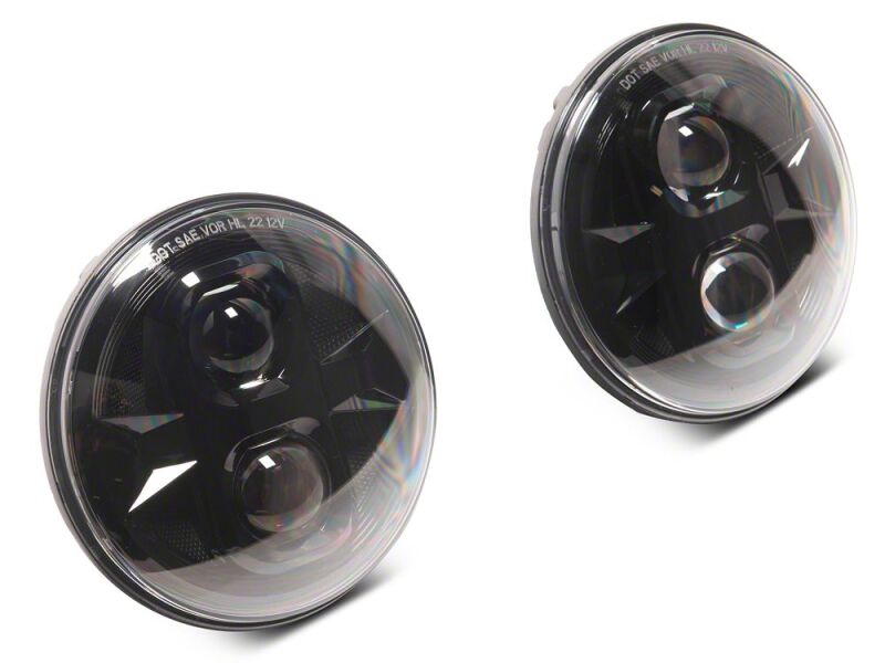Raxiom for 2007-2018 Jeep Wrangler JK Axial Series DB1 LED Headlights- Black Housing- Clear Lens - Image 2