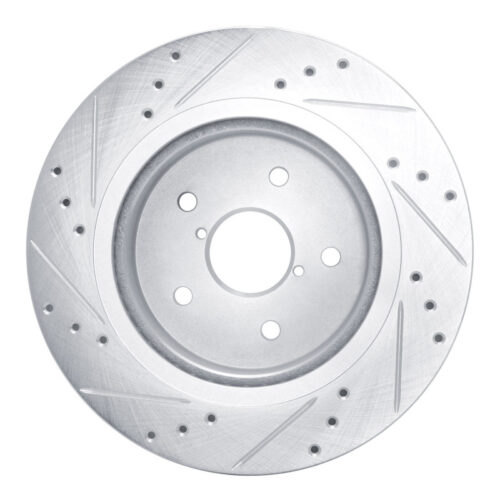 R1 Concepts for 2015-2025 Subaru WRX Rear Right Drilled & Slotted Silver Brake Rotor - Image 5
