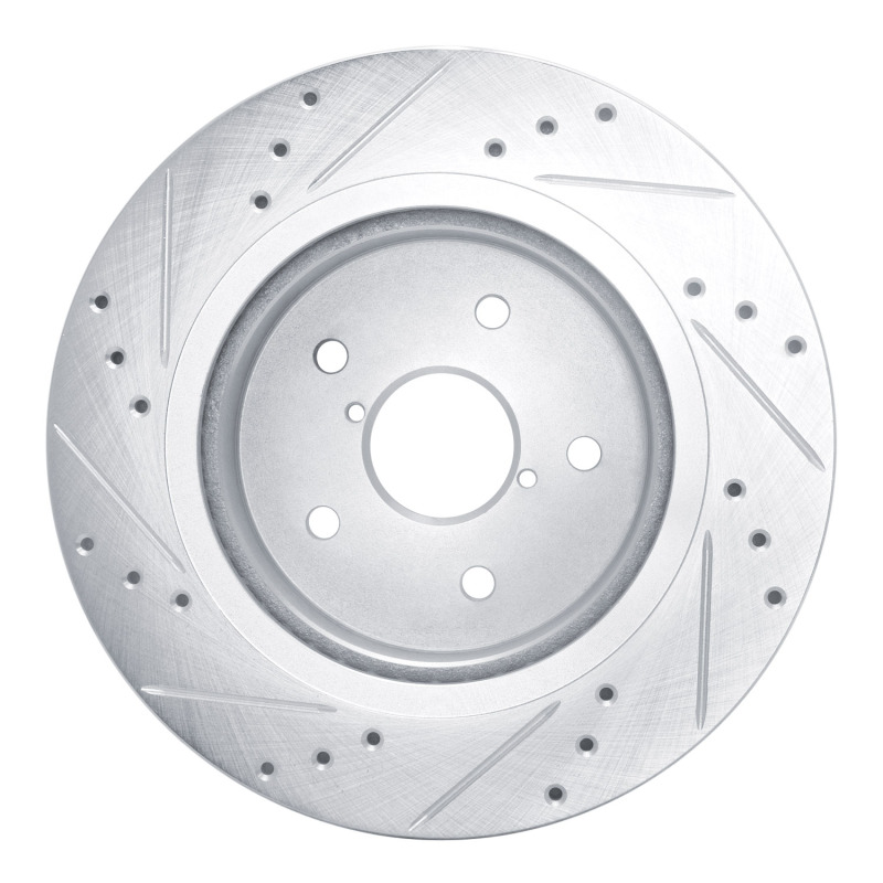 R1 Concepts for 2015-2025 Subaru WRX Rear Right Drilled & Slotted Silver Brake Rotor - Image 5