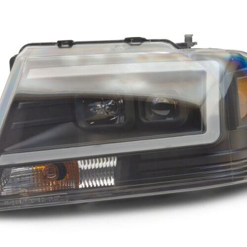 Raxiom for 2004-2008 Ford F-150 Axial Series Projector Headlights- Black Housing- Clear Lens