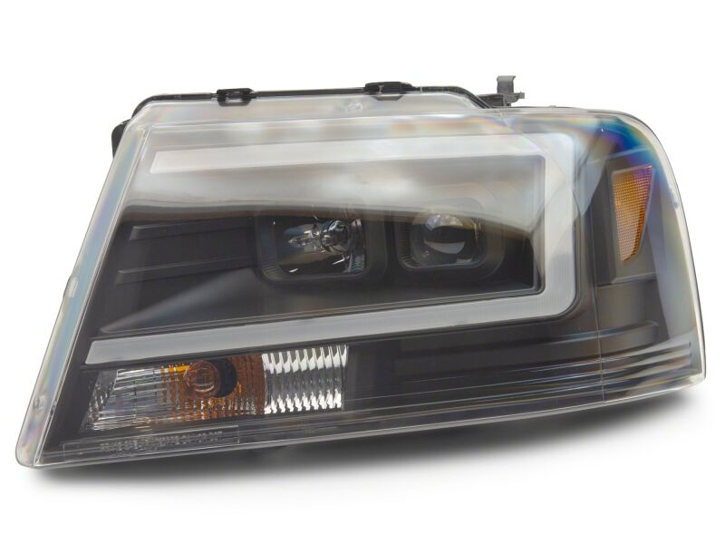 Raxiom for 2004-2008 Ford F-150 Axial Series Projector Headlights- Black Housing- Clear Lens