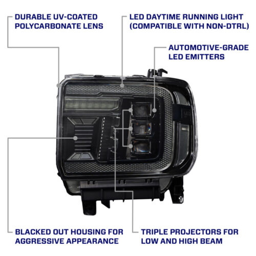 Form Lighting 2014+ GMC Sierra 1500/2500/3500 LED Projector Headlights Amber DRL (Pair) - Image 7