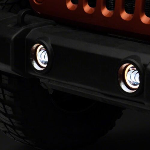 Raxiom for 2007-2023 Jeep Wrangler JK & JL Axial Series Halo LED Fog Lights- Amber - Image 5