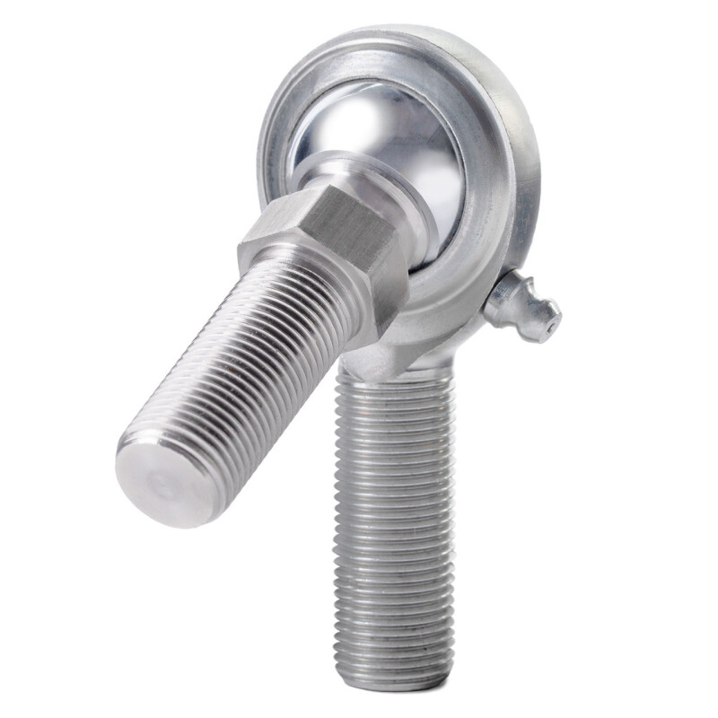 QA1 C Series 2-Pc Rod End - Male/Right Hand - .375in Bore x 3/8-24 w/Stud & Zerk - Carbon Steel
