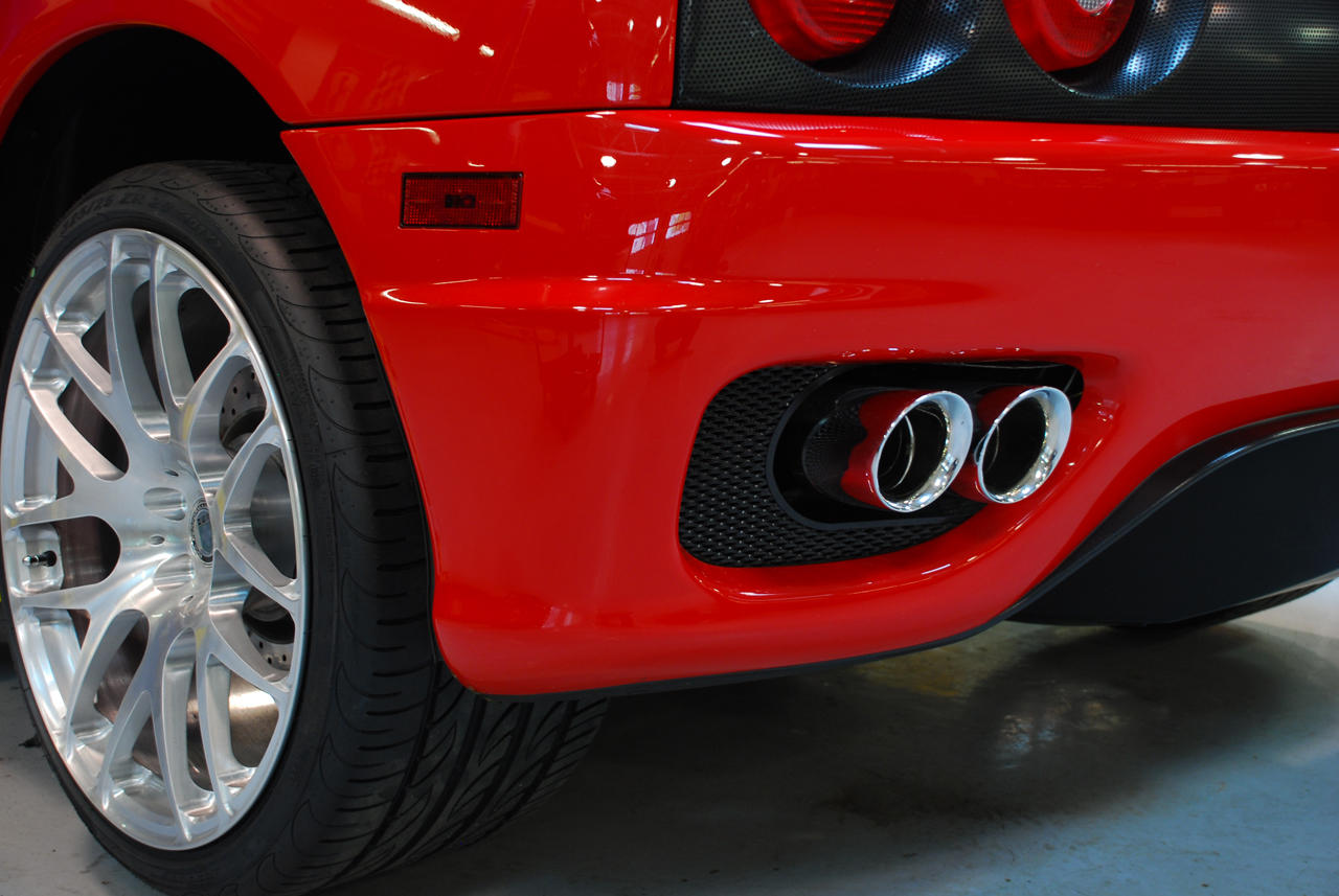 Fabspeed Ferrari 360 Deluxe Quad Style Tips (1999-2005) - Polished Stainless Steel Tips - Image 3