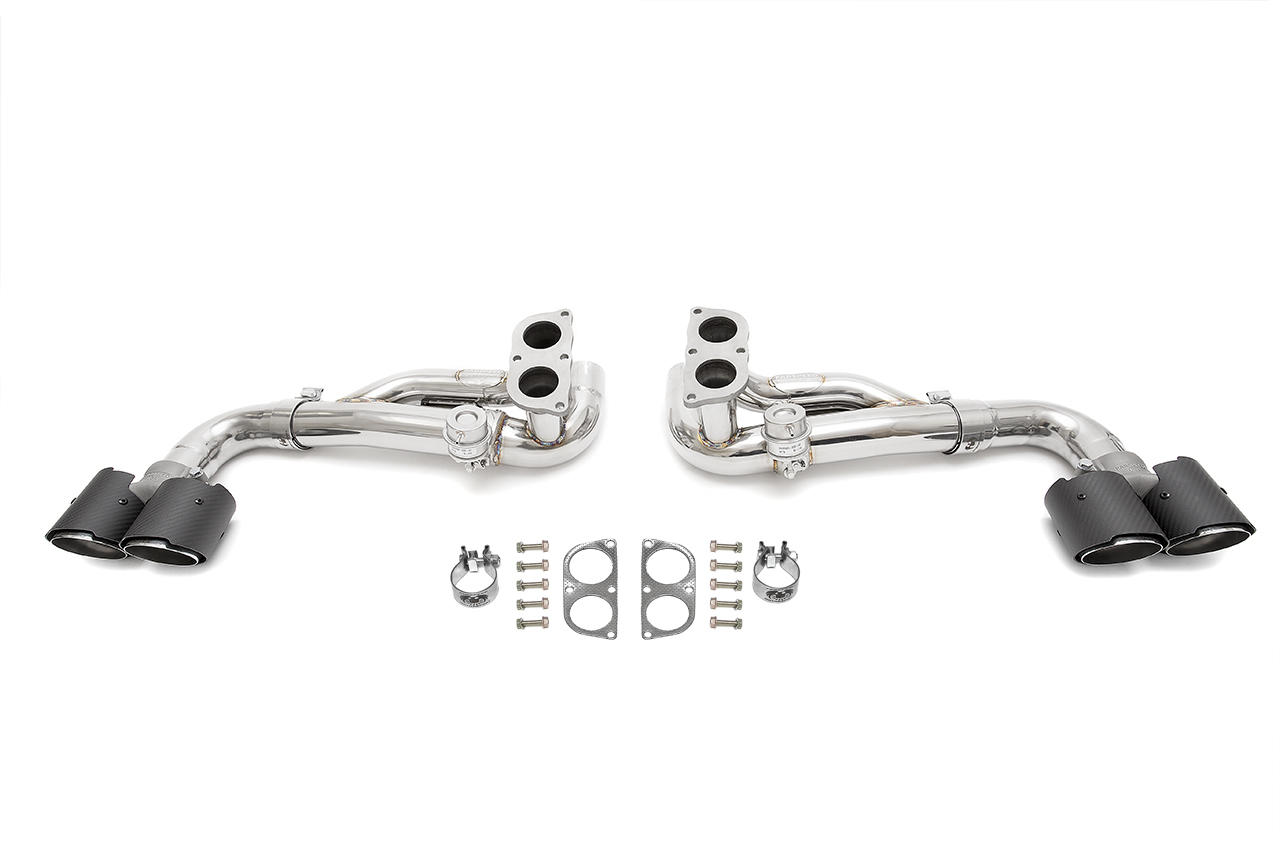 Fabspeed Ferrari F430 Deluxe Quad-Style Tips (2005-2009) - Without Valves - Carbon Fiber Tips - Image 4