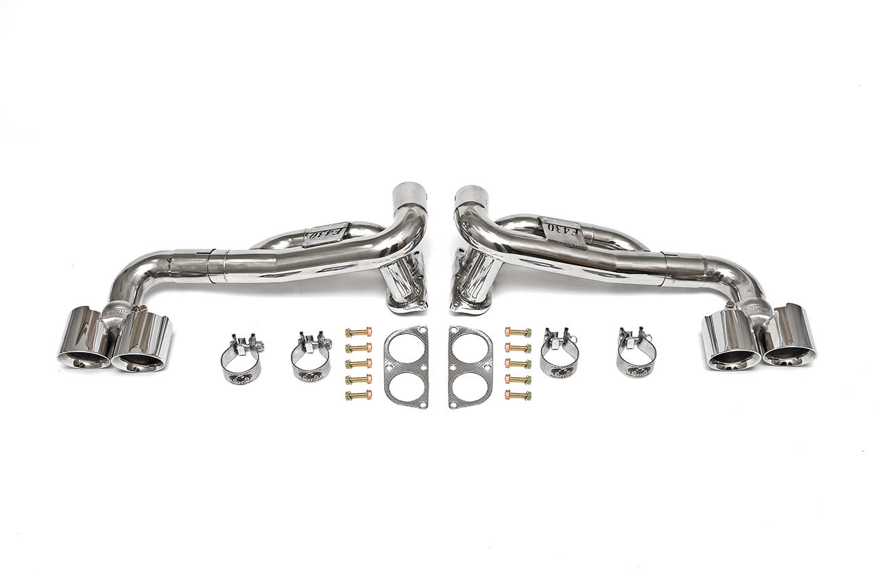 Fabspeed Ferrari F430 Deluxe Quad-Style Tips (2005-2009) - Without Valves - Carbon Fiber Tips - Image 2