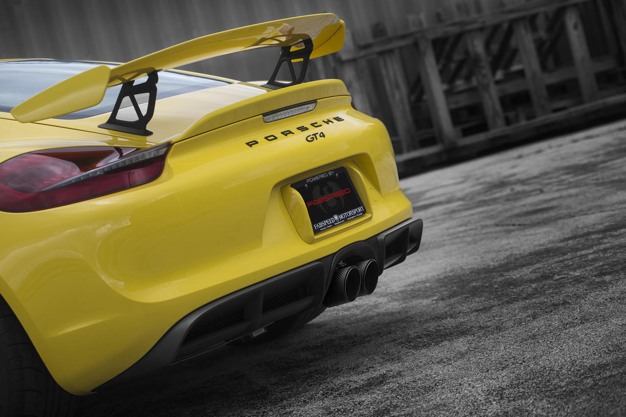 Fabspeed Porsche 981 Cayman GT4 Lightweight Competition Exhaust System - Titanium Tips - Image 8