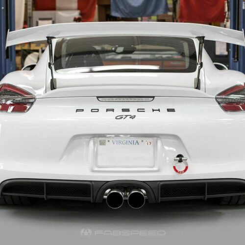 Fabspeed Porsche 981 Cayman GT4 Lightweight Competition Exhaust System - Titanium Tips - Image 3