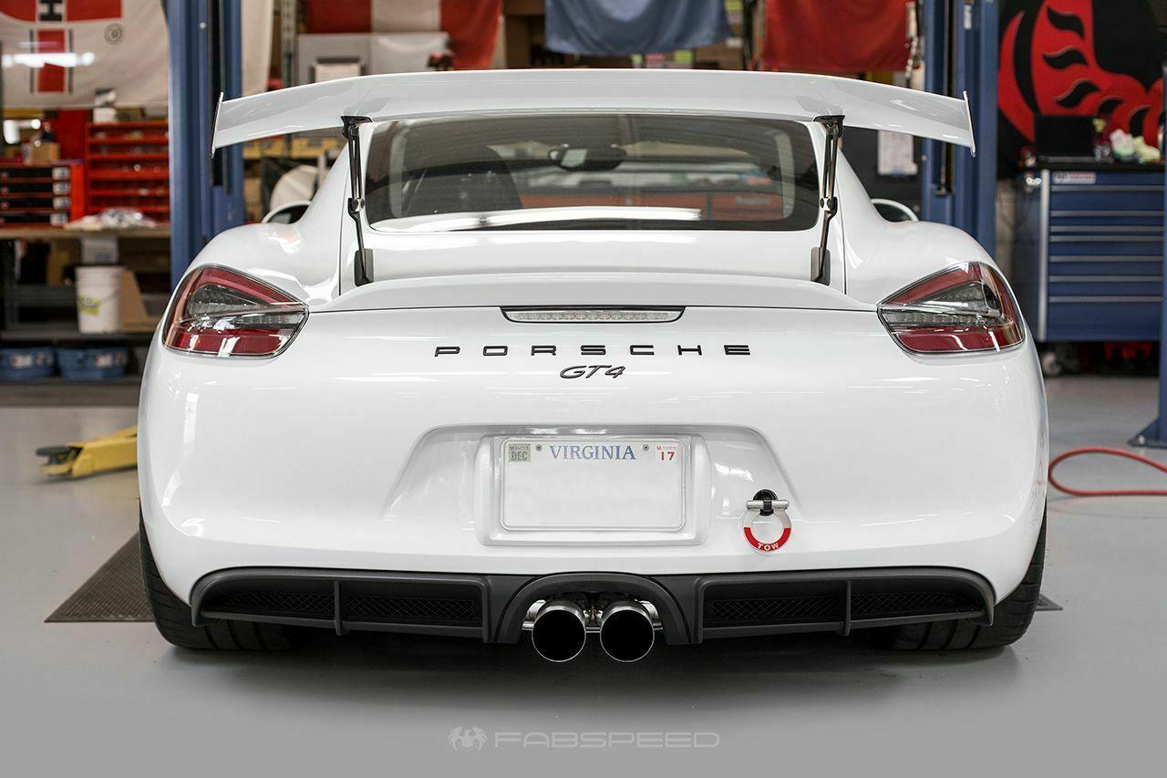 Fabspeed Porsche 981 Cayman GT4 Lightweight Competition Exhaust System - Titanium Tips - Image 3