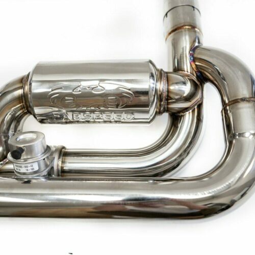Alternative view of Fabspeed Porsche 981 Cayman GT4 Spyder Valved Exhaust System - Titanium Tips