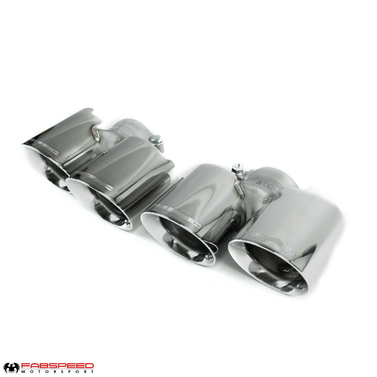 Fabspeed Porsche 991.2 Carrera Deluxe Quad Tips (2017-2019) - Satin Black Tips - Image 2