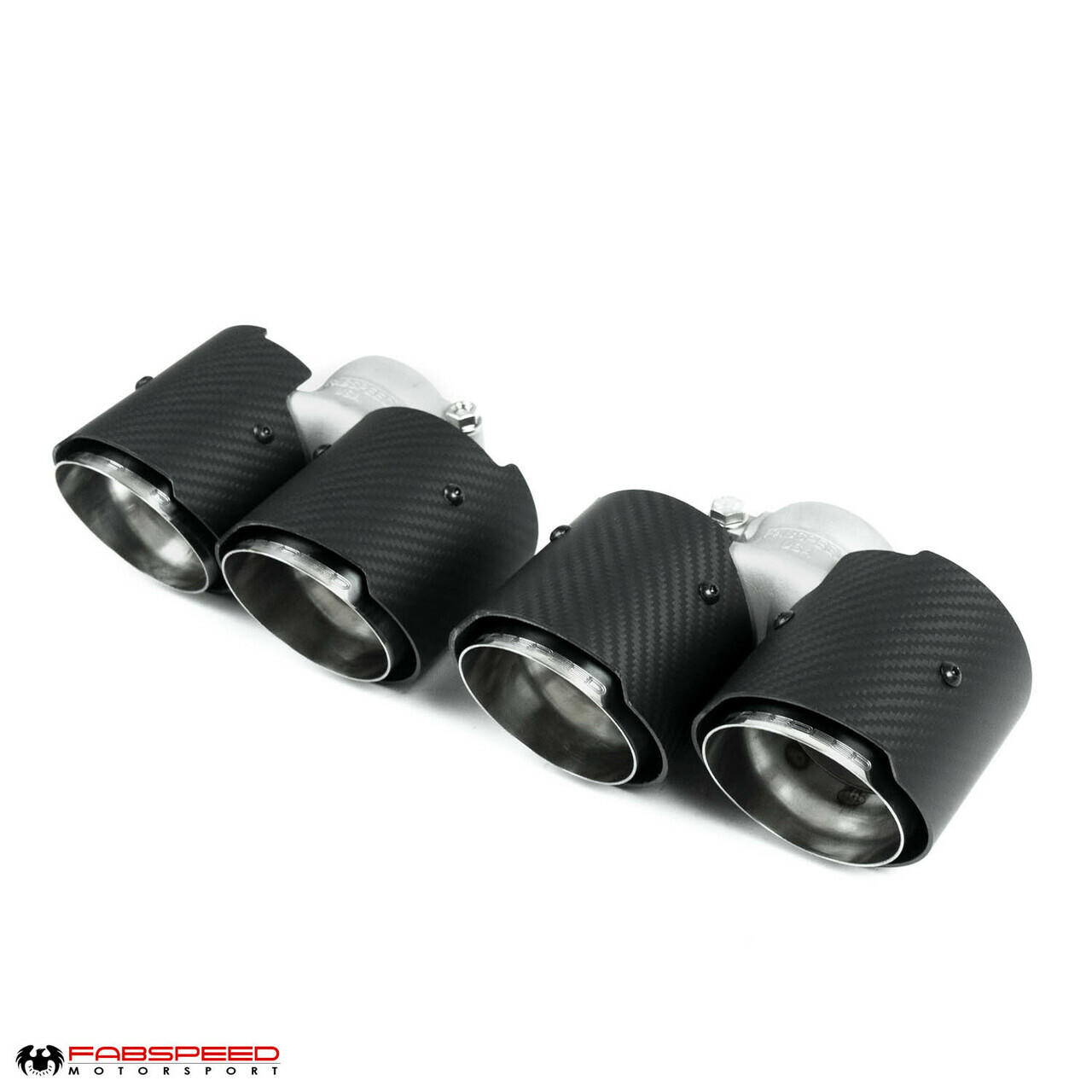 Fabspeed Porsche 991.2 Carrera Deluxe Quad Tips (2017-2019) - Satin Black Tips