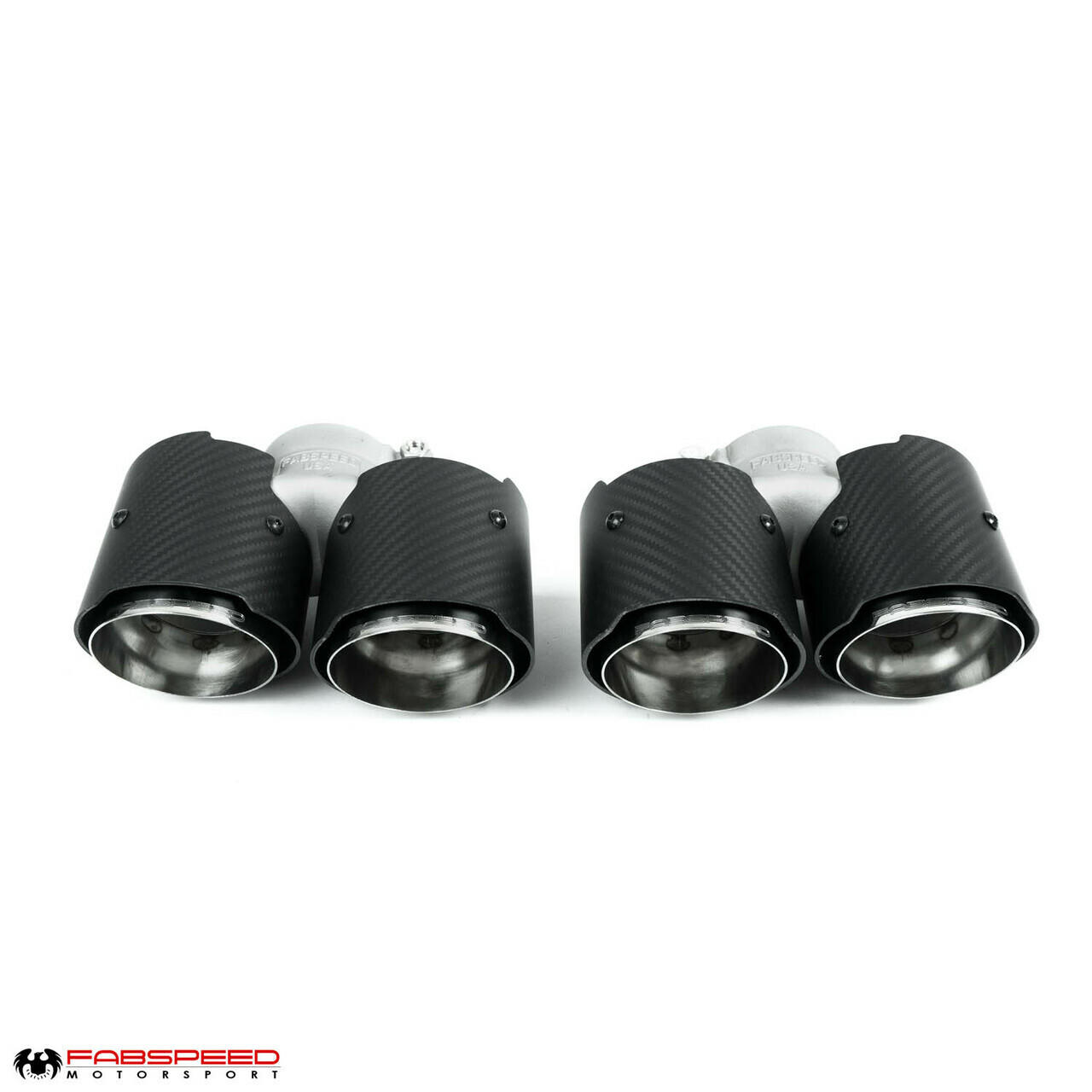 Fabspeed Porsche 991.2 Carrera Deluxe Quad Tips (2017-2019) - Satin Black Tips - Image 4