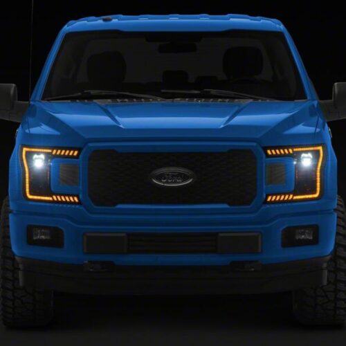 Raxiom for 2018-2020 Ford F-150 LED Halo Surround Headlights with Amber DRL- Black Housing- Clear Lens - Image 9