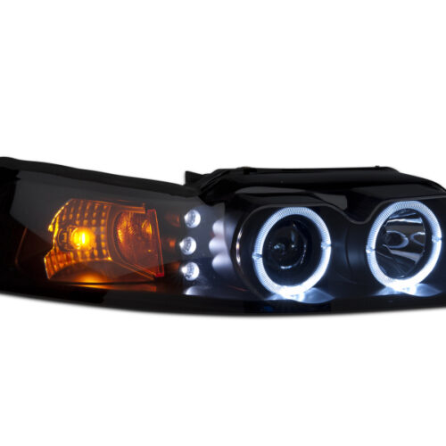 Raxiom for 1999-2004 Ford Mustang Dual LED Halo Projector Headlights- Black Housing (Smoked Lens) - Image 4