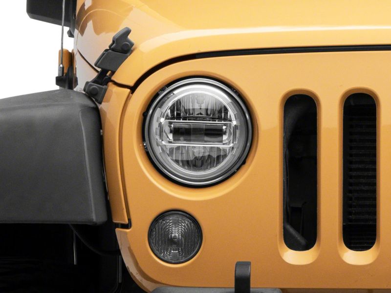 Raxiom for 1997-2018 Jeep Wrangler TJ & JK Axial 7-In LED Headlights w/ DRL- Chrome Housing (Clear Lens) - Image 10