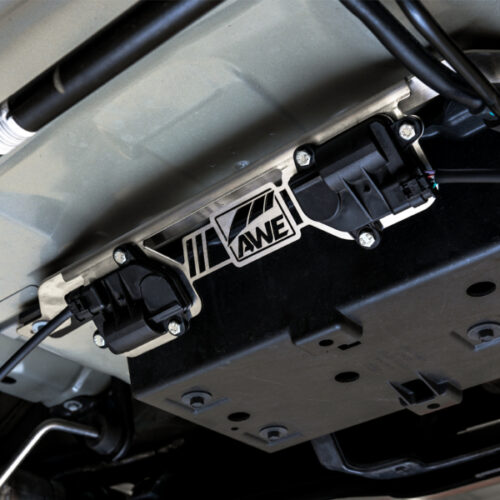 Alternative view of AWE Tuning Performance Exhaust) for AWE 2018+ Ford Mustang GT Valve Motor Bracket (for Models with Active Valve