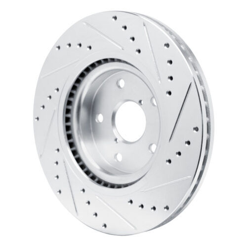 R1 Concepts for 2020-2025 Subaru WRX Front Left Drilled & Slotted Silver Brake Rotor - Image 4