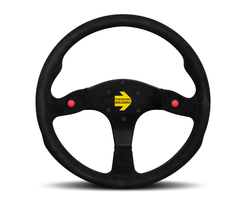 Momo R1980/35S MOD80 Steering Wheel 350 mm - Black Suede/Black Spokes - Image 2