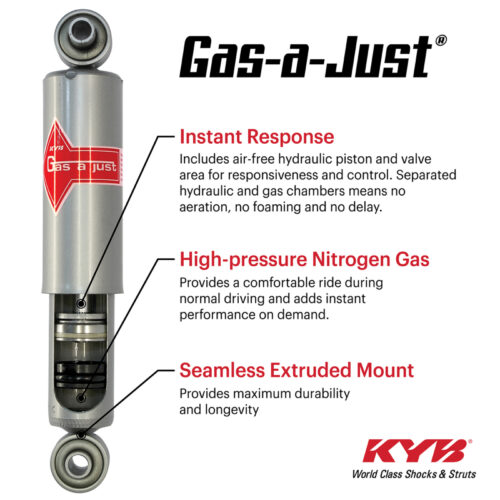 Alternative view of KYB 20-23 Jeep Gladiator / 18-23 Jeep Wrangler Gas-A-Just Monotube Shock - Front