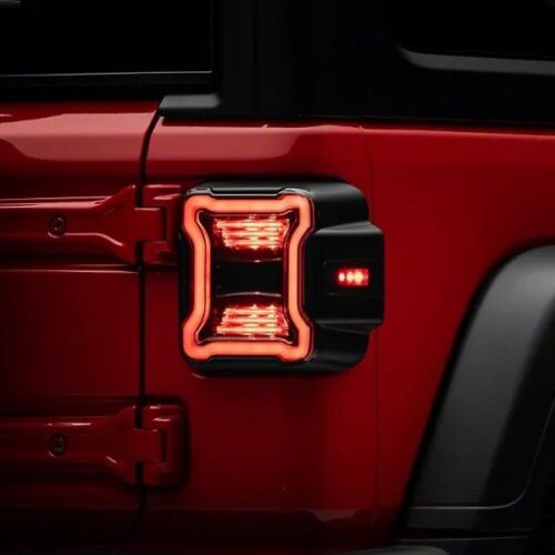Alternative view of Raxiom for 2018-2022 Jeep Wrangler JL LED Tail Lights- Black Housing (Smoked Lens)
