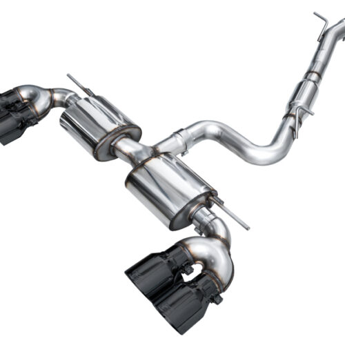 AWE Tuning Touring Edition Quad Exhaust - Diamond Black Tips for MK8 Volkswagen Golf R 3in