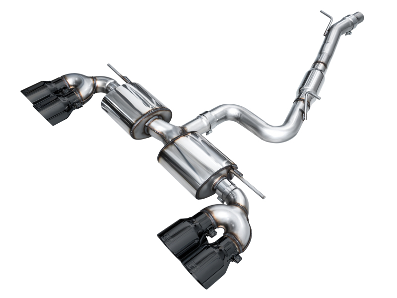 AWE Tuning Touring Edition Quad Exhaust - Diamond Black Tips for MK8 Volkswagen Golf R 3in
